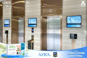 Azka xoang & xịt mũi xoang “phủ sóng” trên hệ thống màn hình tháng máy tại Hà Nội và TP Hồ Chí Minh