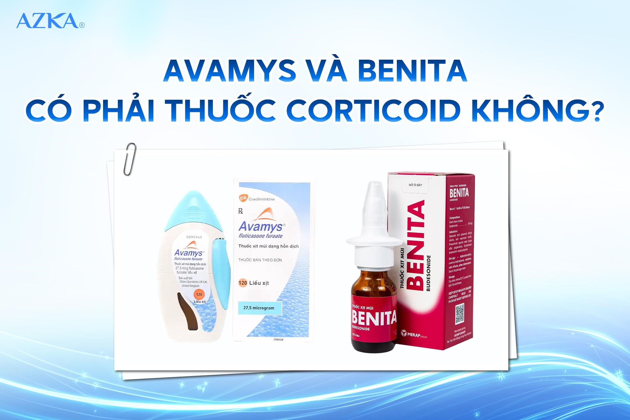 Avamys và Benita có phải thuốc corticoid không?