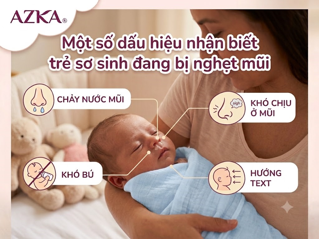 Một số dấu hiệu nhận biết trẻ sơ sinh đang bị nghẹt ở mũi